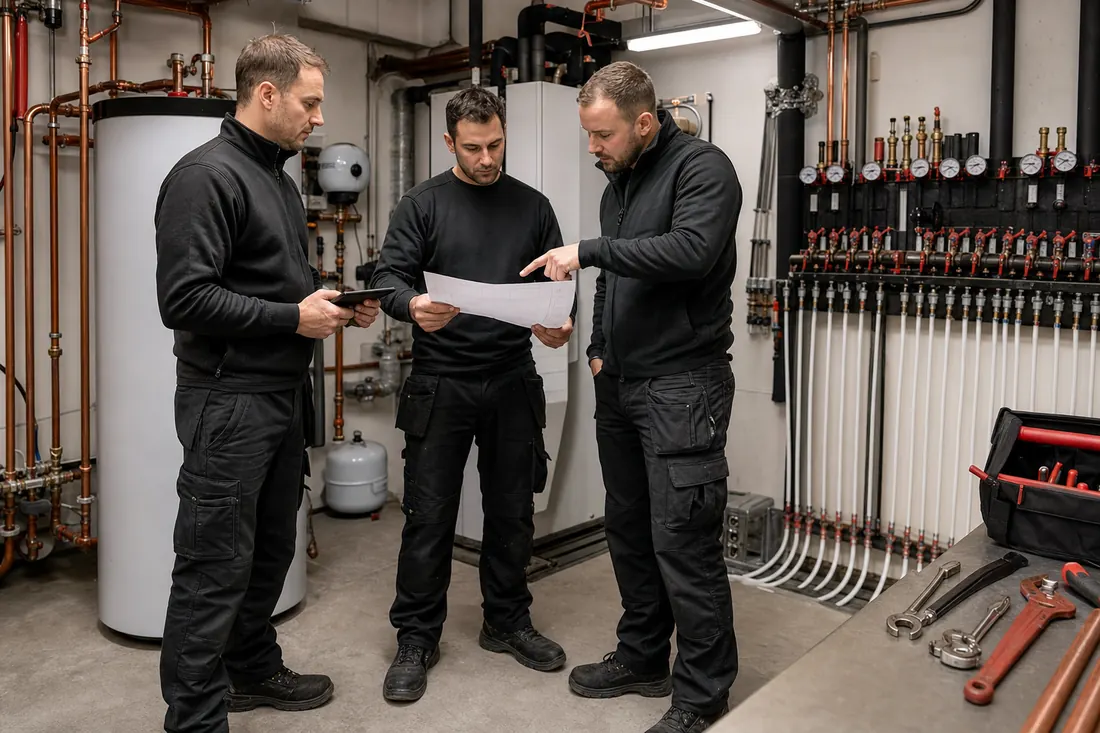 Briefing echipă instalații sanitare